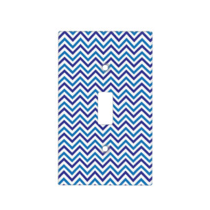 Double Blue Chevron Light Switch Cover