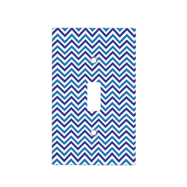 Double Blue Chevron Light Switch Cover (Front)