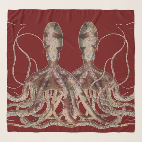 Double Blue Ring Octopus Scarf