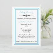 Double Blue Trim  - 5x7 Baby Shower Invitation (Standing Front)