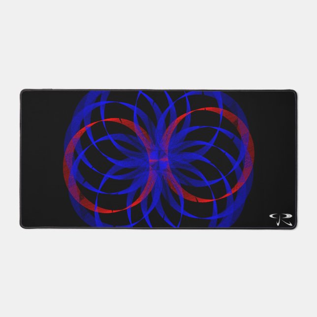 Double Blueberry Color Geometric Gaming Mouse Pad (Front)