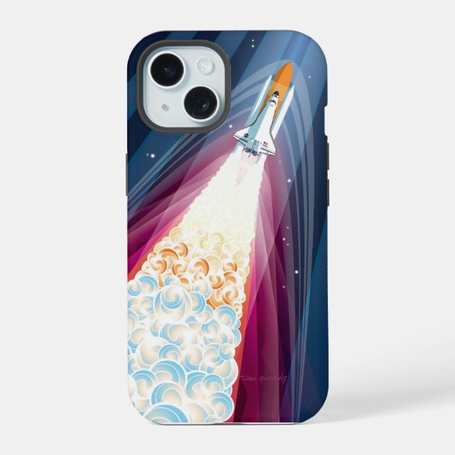 Double Boosted (Space Shuttle Launch) Iphone Case (Back)