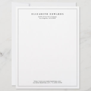 Double Border Simple Elegant Minimalist Letterhead