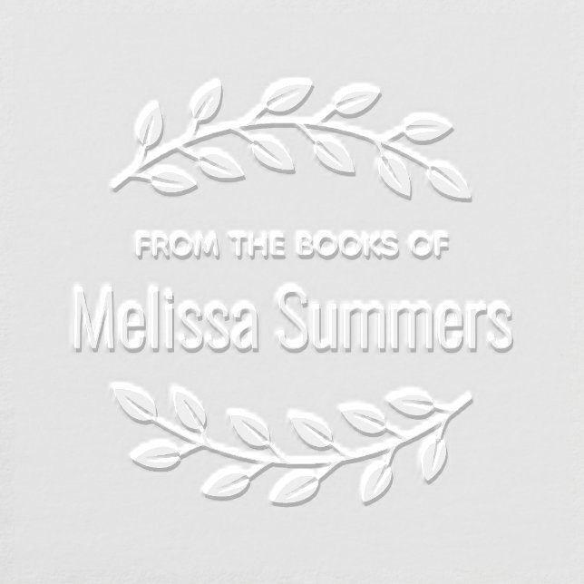 Double Botanical Wreath Bookplate Embosser (Design)