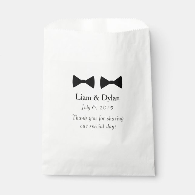 "Double Bow Tie" Personalized Favor Bags (Front)