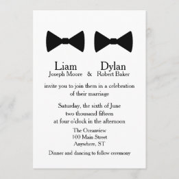 "Double Bow Ties" Invitation