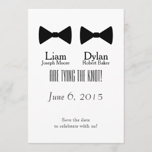 "Double Bow Ties" Save the Dates Date