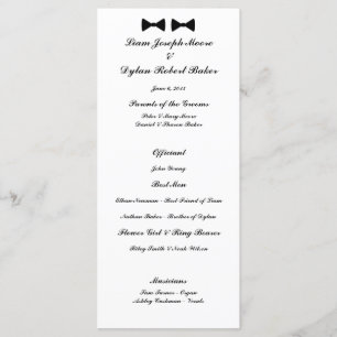 "Double Bow Ties" Wedding Program