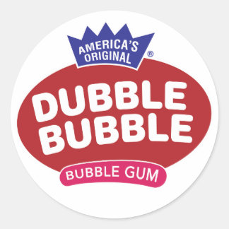 Double Bubble Bubble gum logo Classic Round Sticker