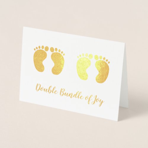 Double Bundle of Joy Twins New baby Gold Foil Card