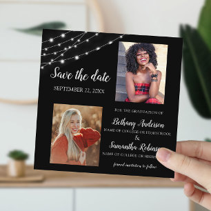 Double Celebration 2 Photo Graduation Save The Date