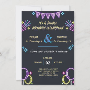 Double Celebration Birthday Invitation
