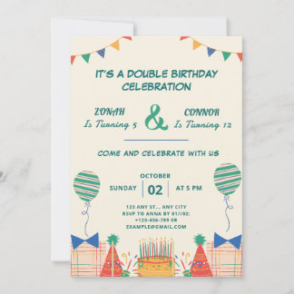 Double Celebration Birthday Invitation