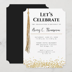 Double Celebration Graduation & Birthday Party Invitation