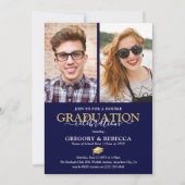 Double Celebration Graduation Party Graduate Photo Invitation (Front)