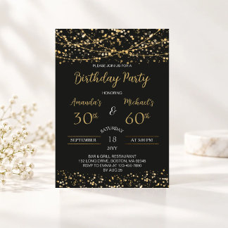 Double Celebration Joint Birthday Party Invitation