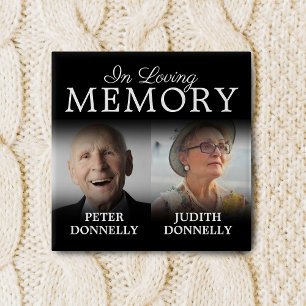 Double Celebration of Life Memorial Button