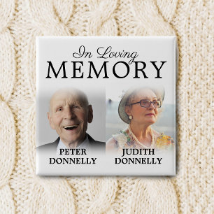 Double Celebration of Life Memorial Button