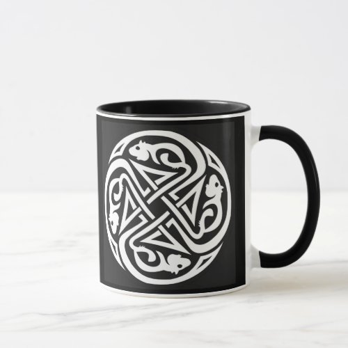 Double Celtic Rat Circle Mug