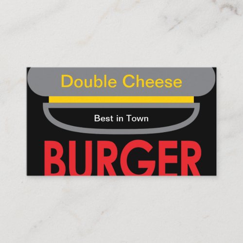 Double Cheese Burger Business Card