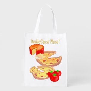 Double Cheese Please Reusable Grocery Bag