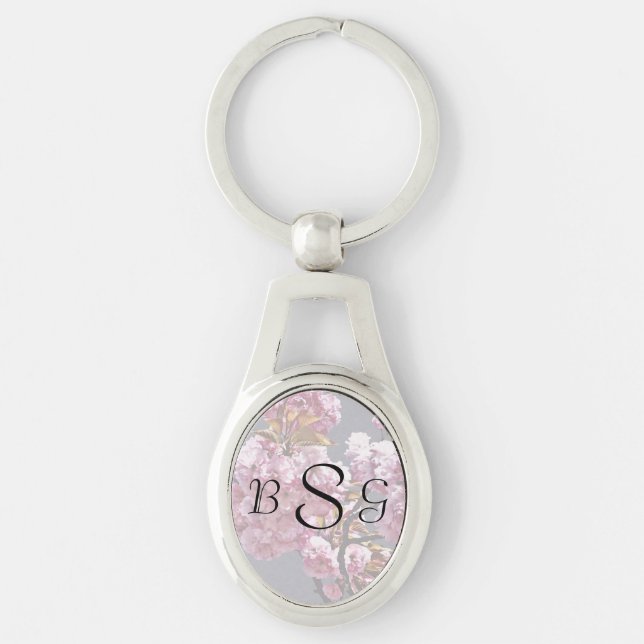 Double Cherry Blossom Branches Wedding Products Keychain (Front)