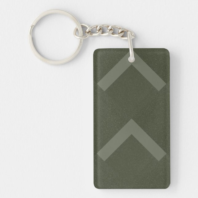 Double Chevron Moss Green Keychain – Customizable (Front)