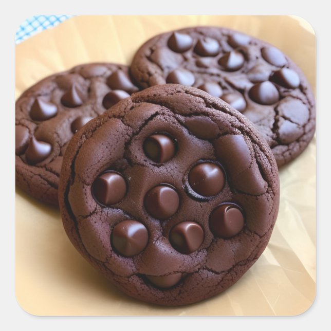 Double Chocolate Chip Cookies Square Sticker (Front)