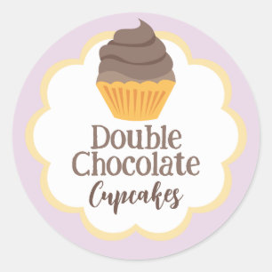 Double Chocolate Cupcake Scallop Label