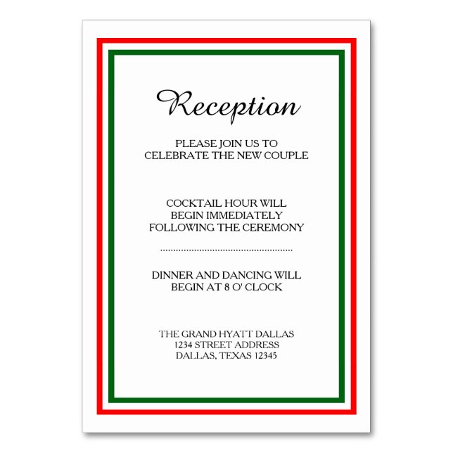 Double Christmas Trim -Reception Insert Card (Front)
