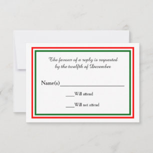 Double Christmas Trim - RSVP Card