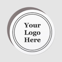 Business service add logo black white gray border car magnet