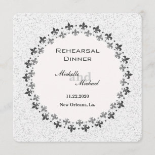 Double Circle of Fleur de Lis Invitation