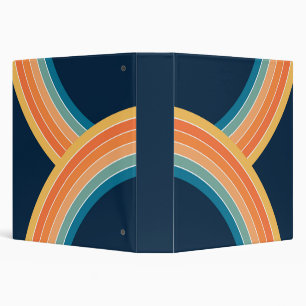 Double colorful retro style rainbow 3 ring binder