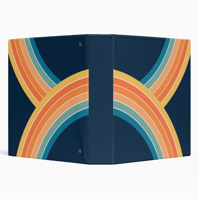 Double colorful retro style rainbow 3 ring binder (Background)