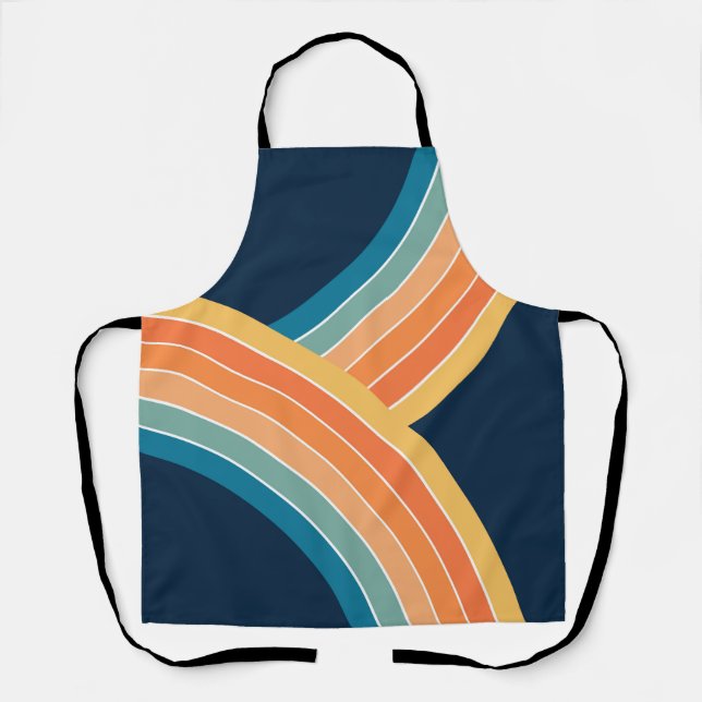Double colorful retro style rainbow apron (Front)