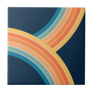 Double colorful retro style rainbow ceramic tile
