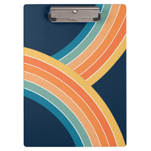 Double colorful retro style rainbow clipboard