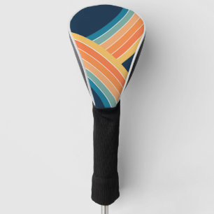 Double colorful retro style rainbow golf head cover