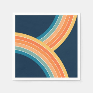 Double colorful retro style rainbow napkins