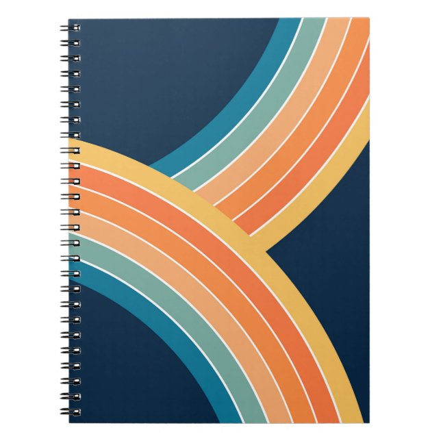 Double colorful retro style rainbow notebook (Front)