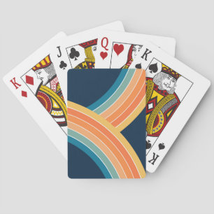 Double colorful retro style rainbow poker cards