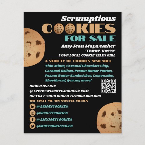 Double Cookies Logo Cookie Sales Fundraising Flyer