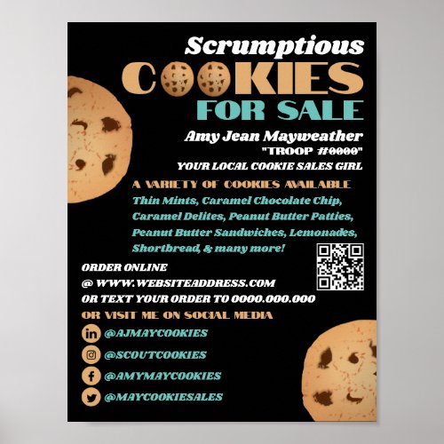 Double Cookies Logo Cookie Sales Fundraising Poster