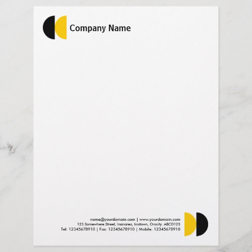 Double Crescents _ Black and Amber Letterhead