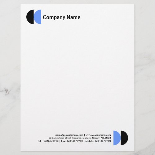 Double Crescents _ Black and Baby Blue Letterhead