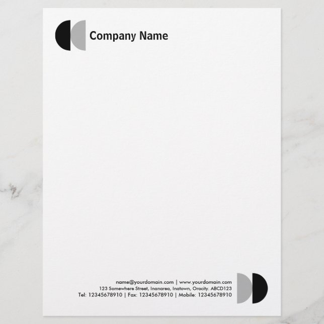 Double Crescents - Black and Gray Letterhead (Front)