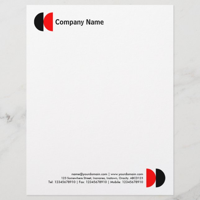 Double Crescents - Black and Red Letterhead (Front)
