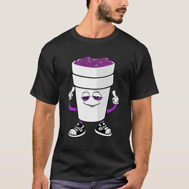 Double Cup Styrofoam Lean Codeine Purple Drank Siz T-Shirt (Front)