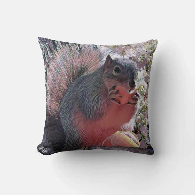 Double Cutie Throw Pillow (Front)
